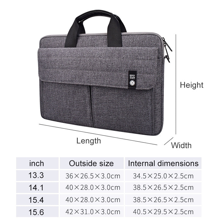 ST08 Handheld Briefcase Carrying Storage Bag without Shoulder Strap for 14.1 inch Laptop(Grey) - 14.1 inch by PMC Jewellery | Online Shopping South Africa | PMC Jewellery | Buy Now Pay Later Mobicred