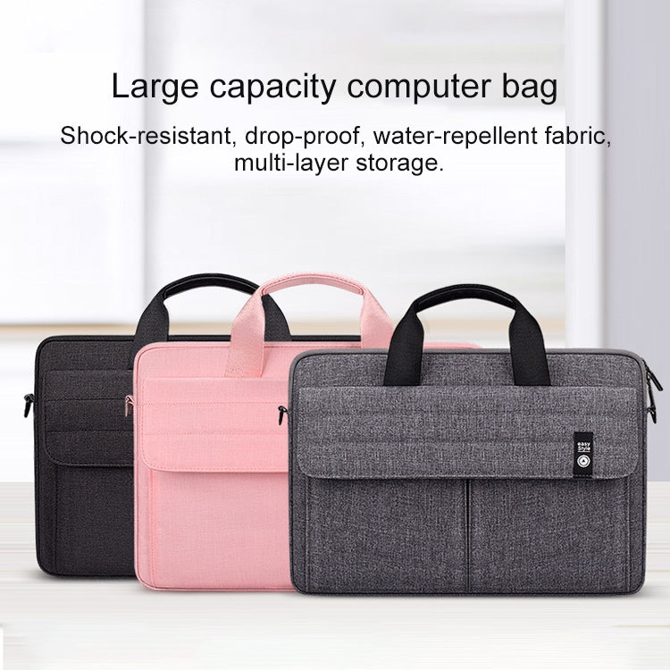 ST08 Handheld Briefcase Carrying Storage Bag with Shoulder Strap for 15.4 inch Laptop(Black) - 15 inch by PMC Jewellery | Online Shopping South Africa | PMC Jewellery | Buy Now Pay Later Mobicred