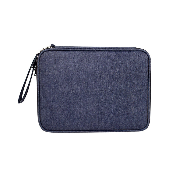 SM01 Multi-function Waterproof Double Layer Data Cable Earphone U Disk Digital Accessories Storage Bag, Size: L(Navy Blue) - Other by PMC Jewellery | Online Shopping South Africa | PMC Jewellery | Buy Now Pay Later Mobicred