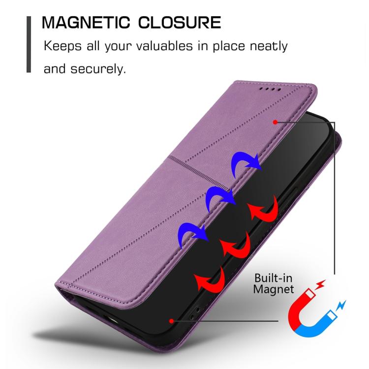 For iPhone 17 Strong Magnetic Frosted Flip Leather Phone Case(Light Purple) - free shipping - PMc TechLife - Order now!