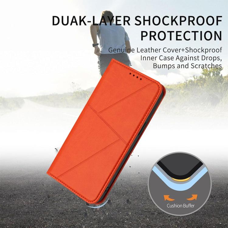 For iPhone 17 Air Strong Magnetic Frosted Flip Leather Phone Case(Orange) - free shipping - PMc TechLife - Order now!