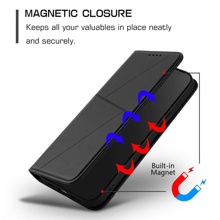 For iPhone 17 Air Strong Magnetic Frosted Flip Leather Phone Case(Black) - free shipping - PMc TechLife - Order now!