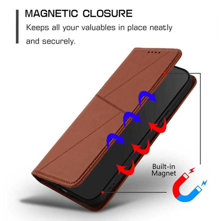 For iPhone 17 Pro Strong Magnetic Frosted Flip Leather Phone Case(Coffee Color) - free shipping - PMc TechLife - Order now!
