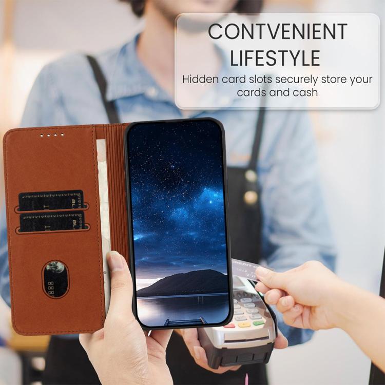 For iPhone 17 Pro Strong Magnetic Frosted Flip Leather Phone Case(Coffee Color) - free shipping - PMc TechLife - Order now!