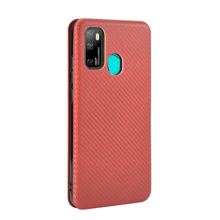 For Ulefone Note 9P Carbon Fiber Texture Horizontal Flip TPU + PC + PU Leather Case with Card Slot(Brown) - Ulefone Cases by PMC Jewellery | Online Shopping South Africa | PMC Jewellery | Buy Now Pay Later Mobicred