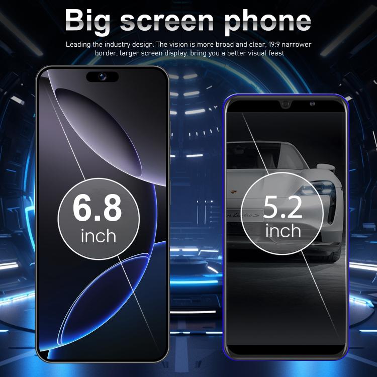 I16 Pro Max / VD1, 3GB+32GB, 6.8 inch Android 10 MTK6753 Octa Core, Network: 4G, Dual SIM, Plug:EU Plug(Blue) - free shipping - PMc TechLife - Order now!
