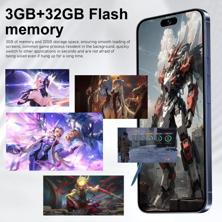 I16 Pro Max / VD1, 3GB+32GB, 6.8 inch Android 10 MTK6753 Octa Core, Network: 4G, Dual SIM, Plug:US Plug(White) - free shipping - PMc TechLife - Order now!