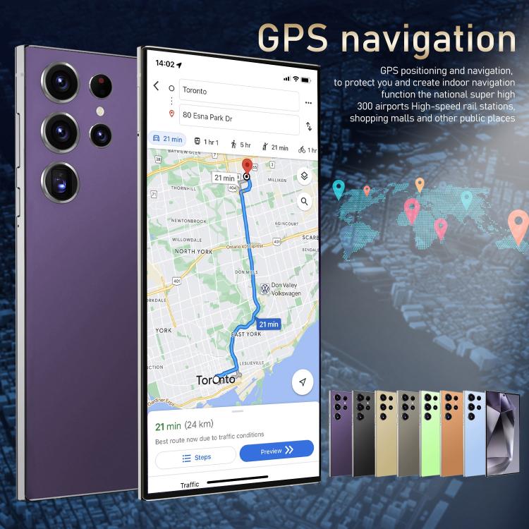 S24 Ultra / S7, 4GB+128GB, 6.75 inch Android 10 MTK6750 Octa Core, Network: 4G, Dual SIM, Plug:US Plug(Purple) - free shipping - PMc TechLife - Order now!