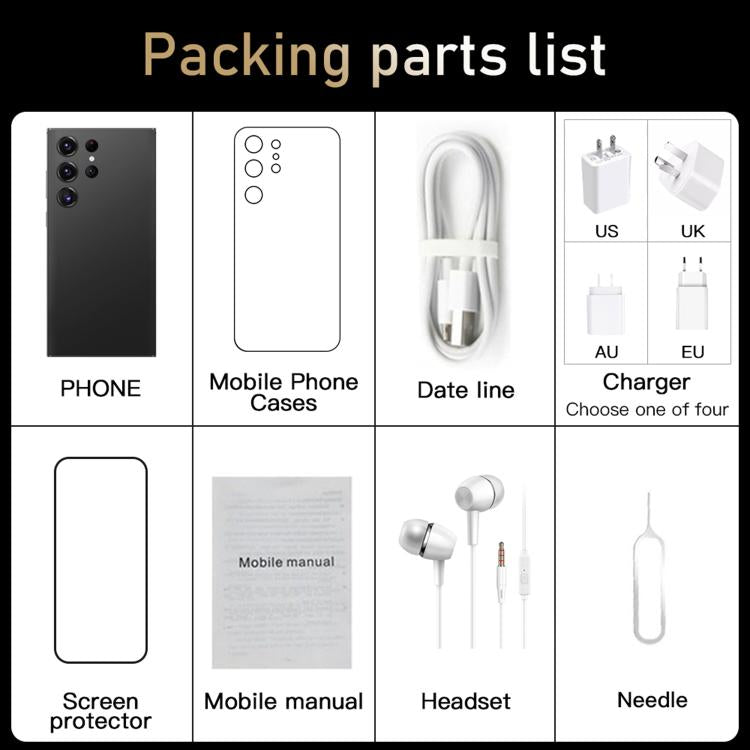 S24 Ultra / S7, 4GB+128GB, 6.75 inch Android 10 MTK6750 Octa Core, Network: 4G, Dual SIM, Plug:EU Plug(Green) - free shipping - PMc TechLife - Order now!