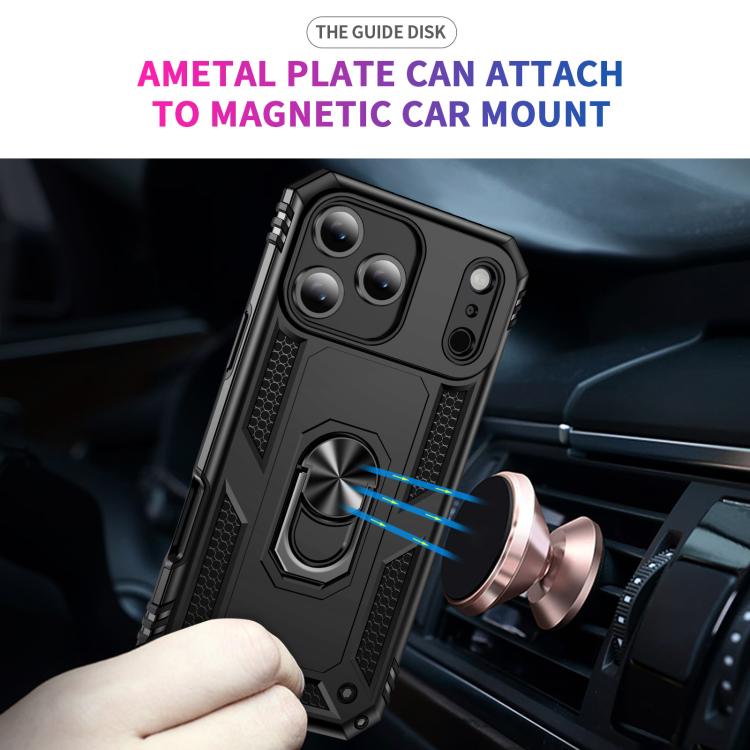 For iPhone 17 Air Shockproof TPU Hybrid PC Phone Case with Holder(Black) - free shipping - PMc TechLife - Order now!