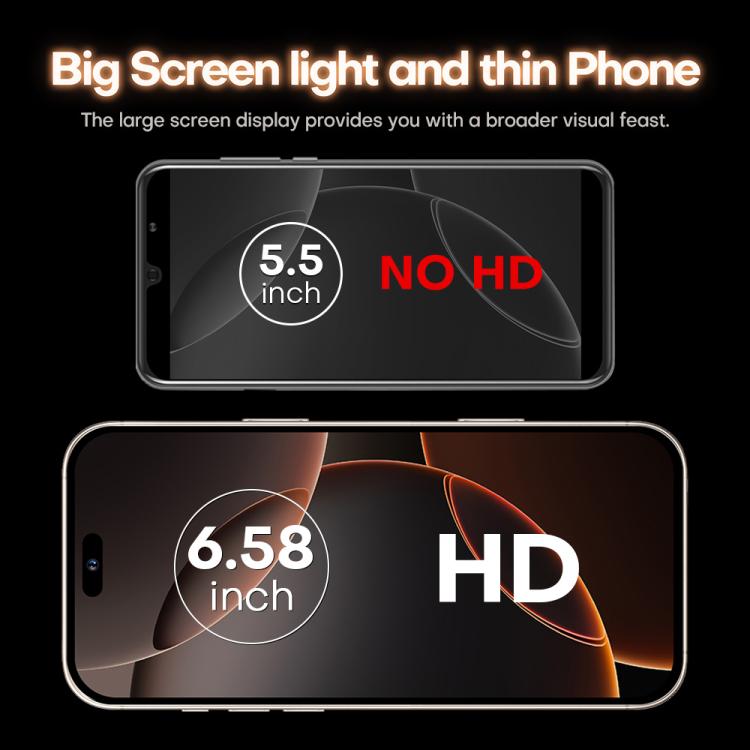 I16 Pro Max / PDQ6, 4GB+64GB, 6.58 inch Android 10 MTK6739 Quad Core, Network: 4G, Dual SIM, Plug:EU Plug(Black) - free shipping - PMc TechLife - Order now!