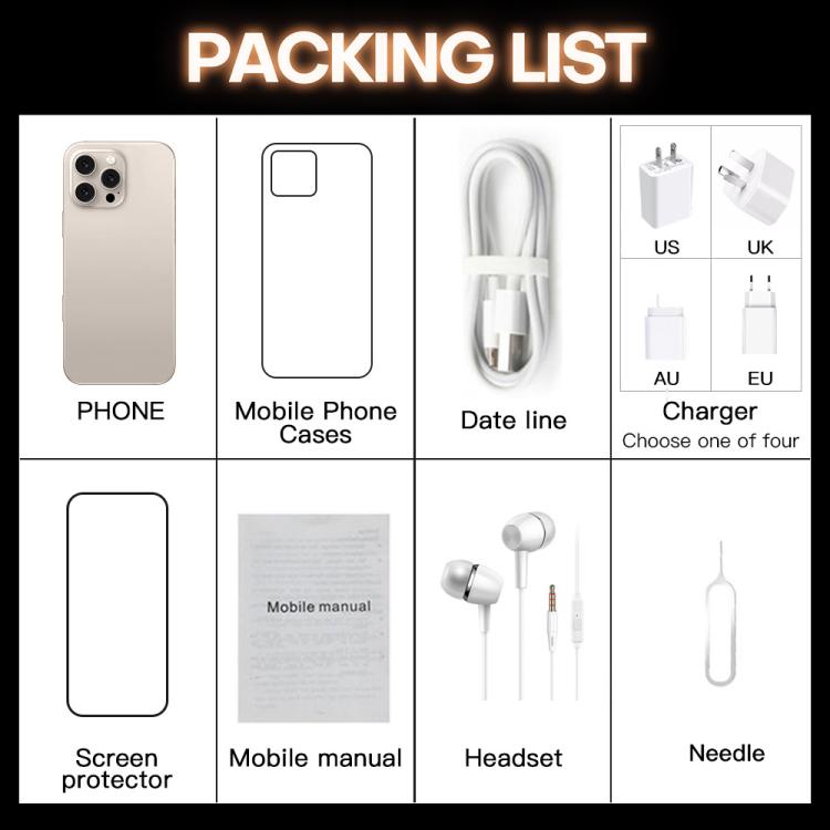 I16 Pro Max / PDQ6, 4GB+64GB, 6.58 inch Android 10 MTK6739 Quad Core, Network: 4G, Dual SIM, Plug:AU Plug(Black) - free shipping - PMc TechLife - Order now!