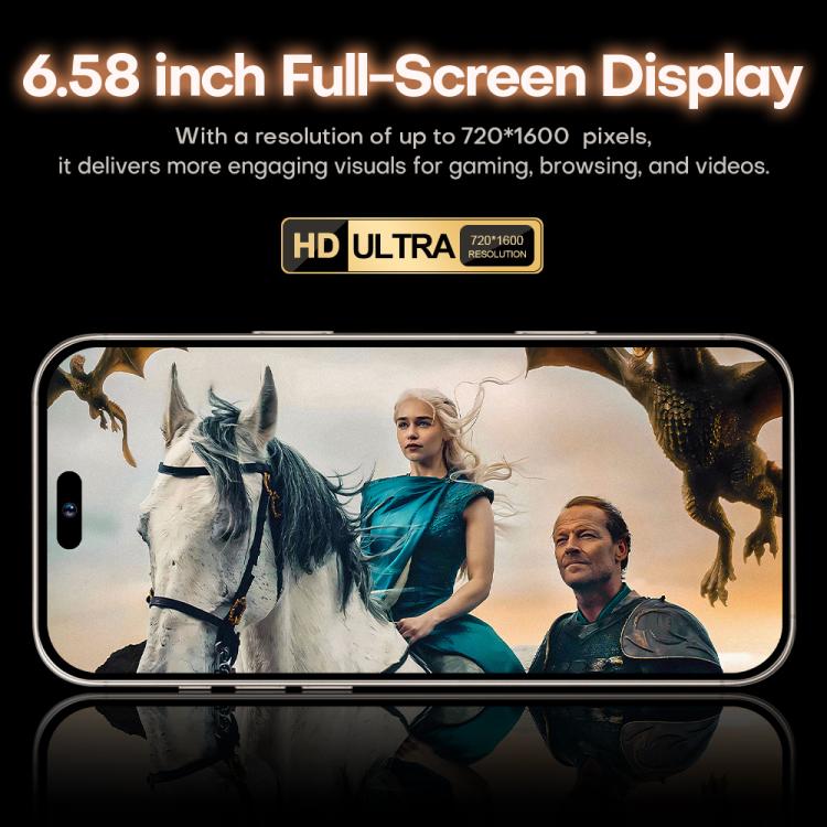 I16 Pro Max / PDQ6, 4GB+64GB, 6.58 inch Android 10 MTK6739 Quad Core, Network: 4G, Dual SIM, Plug:AU Plug(Black) - free shipping - PMc TechLife - Order now!
