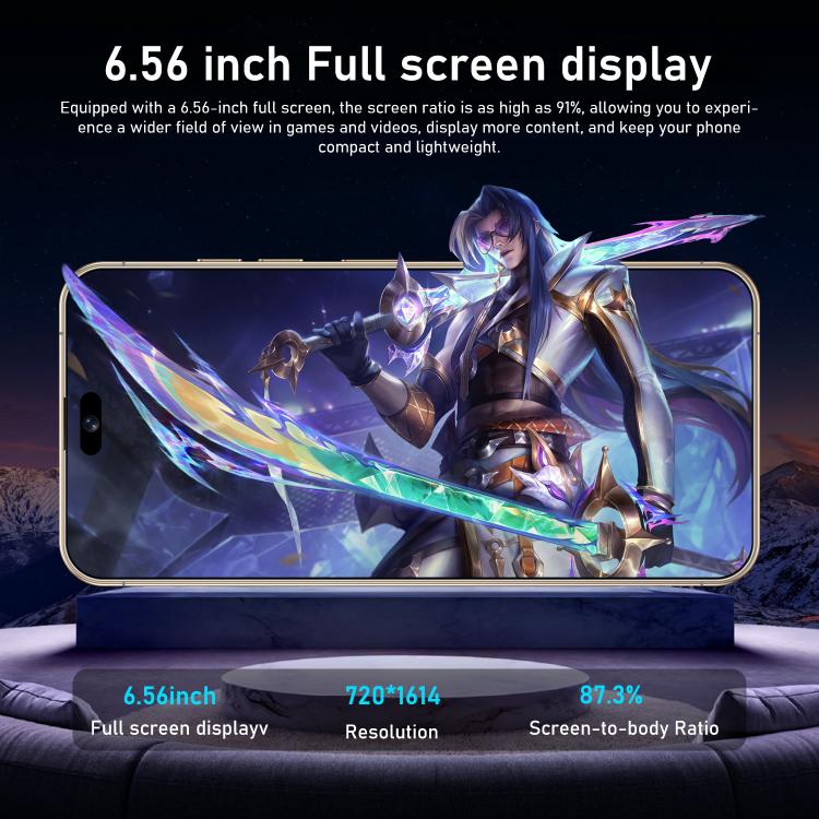 I16 Pro Max / RAi3, 3GB+64GB, 6.56 inch Android 10 MTK6739 Quad Core, Network: 4G, Dual SIM, Plug:EU Plug(Black) - free shipping - PMc TechLife - Order now!