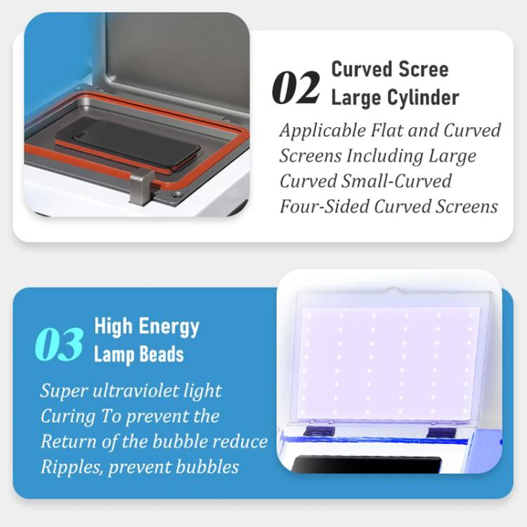 YYD YD-636 UV Curing Laminating Defoaming All-in-One, Plug:UK Plug - free shipping - PMC TechLife - Order now!