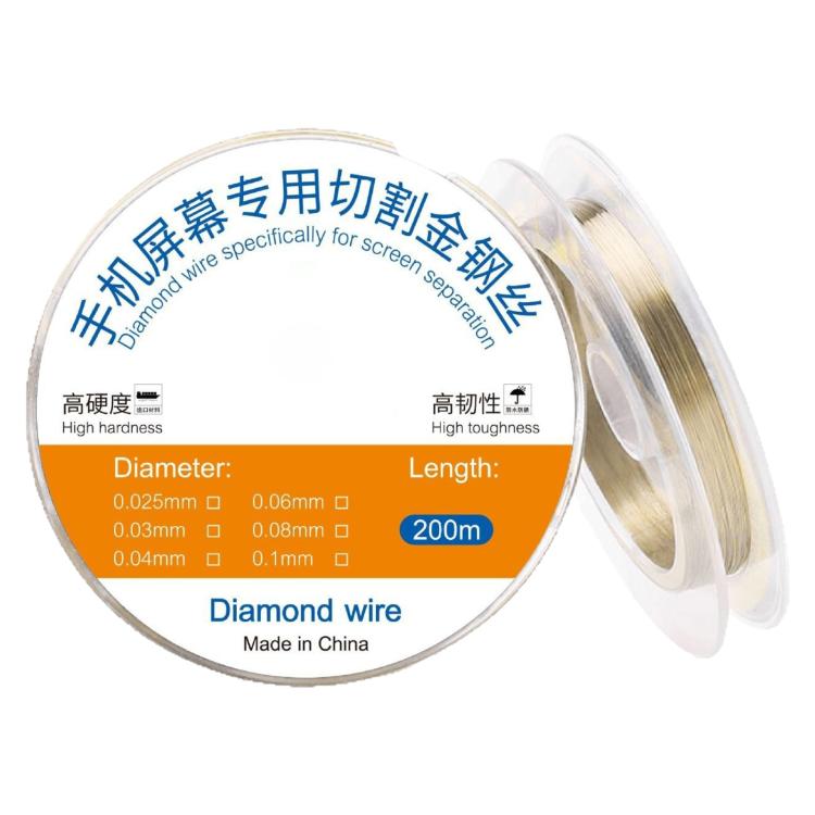 200m Screen Separation Specifically Diamond Cutting Wire, Diameter:0.1mm - free shipping - PMC TechLife - Order now!