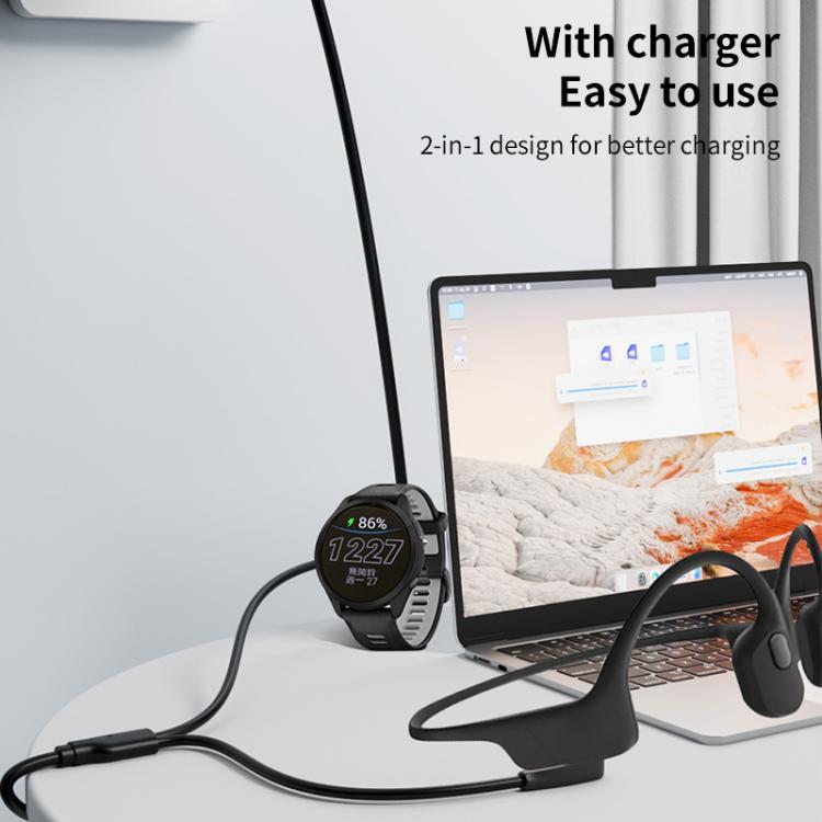 2 in 1 Earphone & Smart Watch Charging Adapter Cable for Shokz & Garmin, Interface:USB - Earphone Adapter by PMC TechLife | Online Shopping South Africa | PMC TechLife | Buy Now Pay Later Mobicred