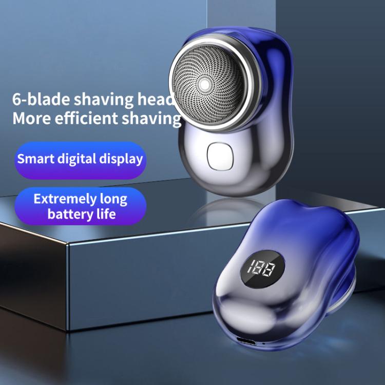 WG-P10X Portable Rechargeable LED Digital Display Electric Shaver(Gradient Blue) - free shipping - PMC TechLife - Order now!