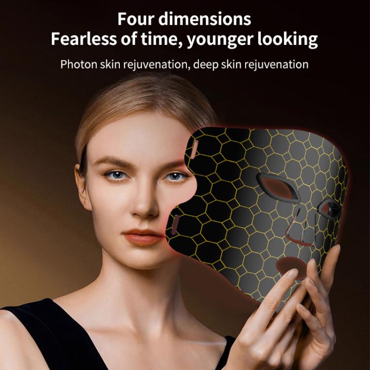 WG-B-M03 Vibration Massage Photon Mask Photon Rejuvenation Facial Beauty Device, EU Plug(Black) - free shipping - PMC TechLife - Order now!