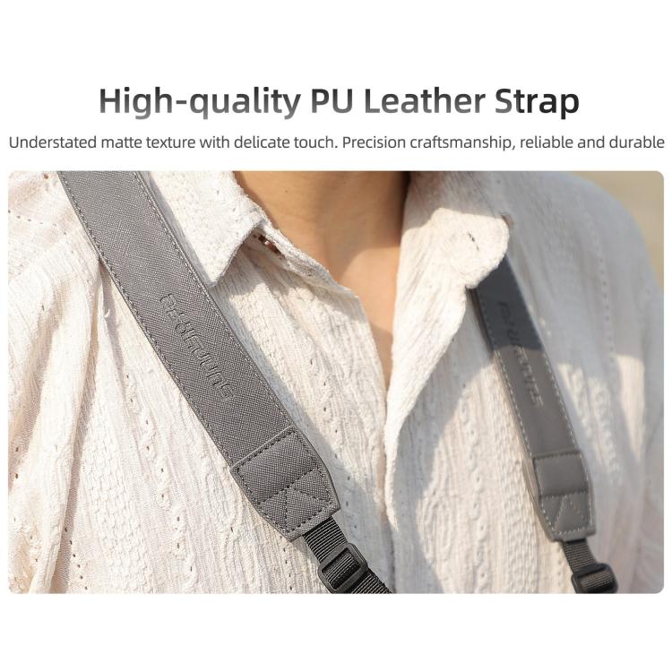 For DJI RC Plus 2 / 1 Sunnylife Controller Hanger Bracket with PU Leather Strap Shoulder Belt(Grey) - free shipping - PMC TechLife - Order now!