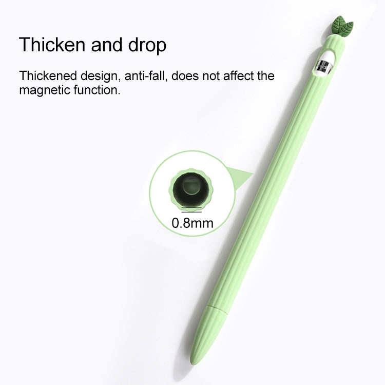 For Apple Pencil 1 Contrasting Color Mint Leaf Silicone Non-slip Protective Cover(Green) - Pencil Accessories by PMC Jewellery | Online Shopping South Africa | PMC Jewellery | Buy Now Pay Later Mobicred