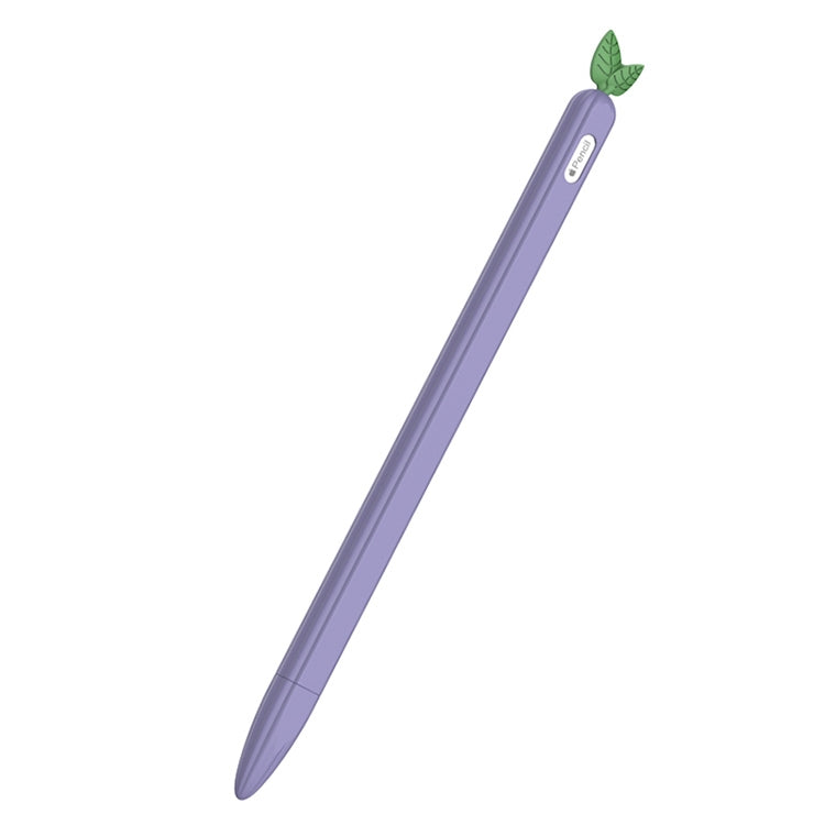For Apple Pencil 2 Contrasting Color Mint Leaf Silicone Non-slip Protective Cover(Purple) - Pencil Accessories by PMC Jewellery | Online Shopping South Africa | PMC Jewellery | Buy Now Pay Later Mobicred