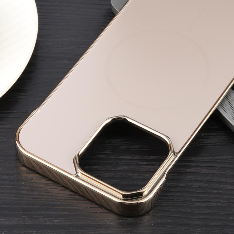 For iPhone 16 Pro Electroplating Frameless Frosted Anti-Glare PC MagSafe Phone Case(Desert Gold) - free shipping - PMC TechLife - Order now!