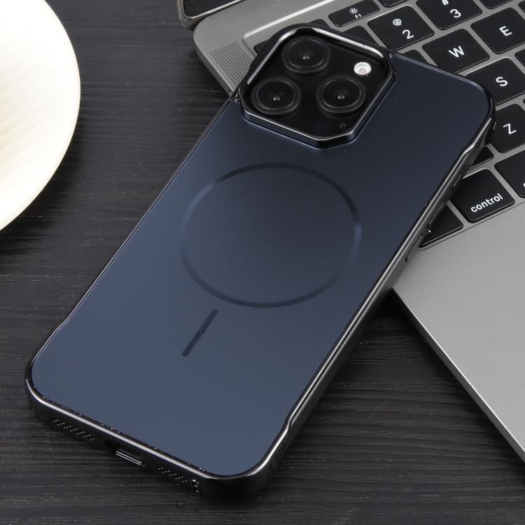 For iPhone 16 Pro Electroplating Frameless Frosted Anti-Glare PC MagSafe Phone Case(Black) - free shipping - PMC TechLife - Order now!
