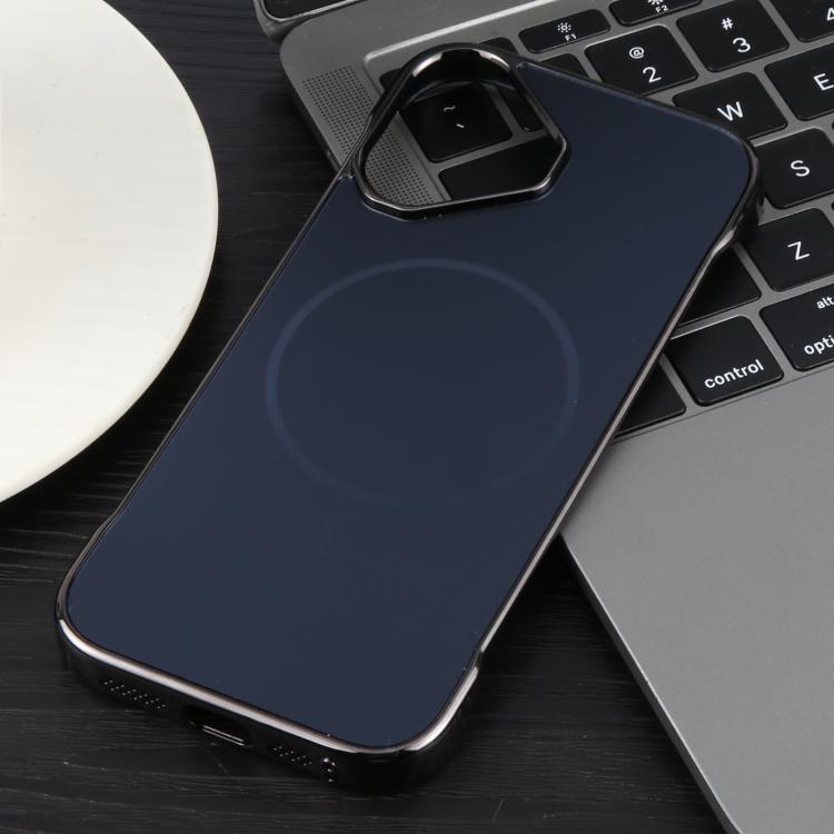 For iPhone 16 Electroplating Frameless Frosted Anti-Glare PC MagSafe Phone Case(Black) - free shipping - PMC TechLife - Order now!