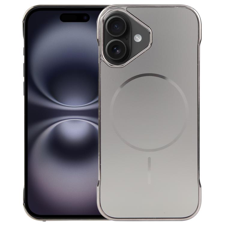 For iPhone 16 Electroplating Frameless Frosted Anti-Glare PC MagSafe Phone Case(Titanium Gray) - free shipping - PMC TechLife - Order now!