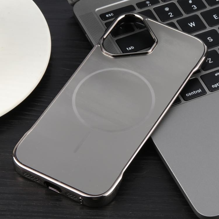 For iPhone 16 Electroplating Frameless Frosted Anti-Glare PC MagSafe Phone Case(Titanium Gray) - free shipping - PMC TechLife - Order now!
