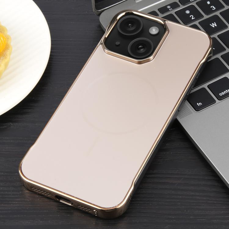 For iPhone 14 / 13 Electroplating Frameless Frosted Anti-Glare PC MagSafe Phone Case(Desert Gold) - free shipping - PMC TechLife - Order now!