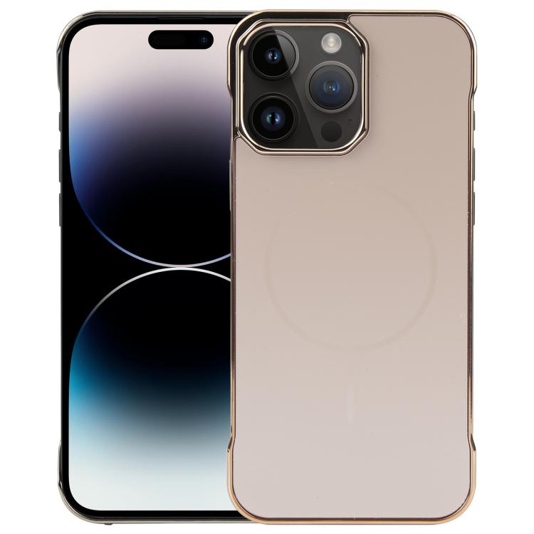 For iPhone 14 Pro Max Electroplating Frameless Frosted Anti-Glare PC MagSafe Phone Case(Desert Gold) - free shipping - PMC TechLife - Order now!