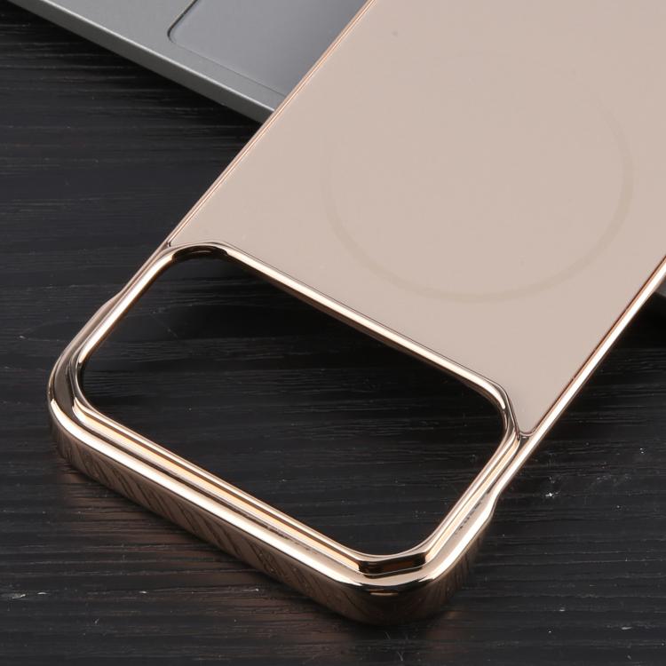 For iPhone 17 Pro Max Electroplating Frameless Frosted Anti-Glare PC MagSafe Phone Case(Desert Gold) - free shipping - PMC TechLife - Order now!