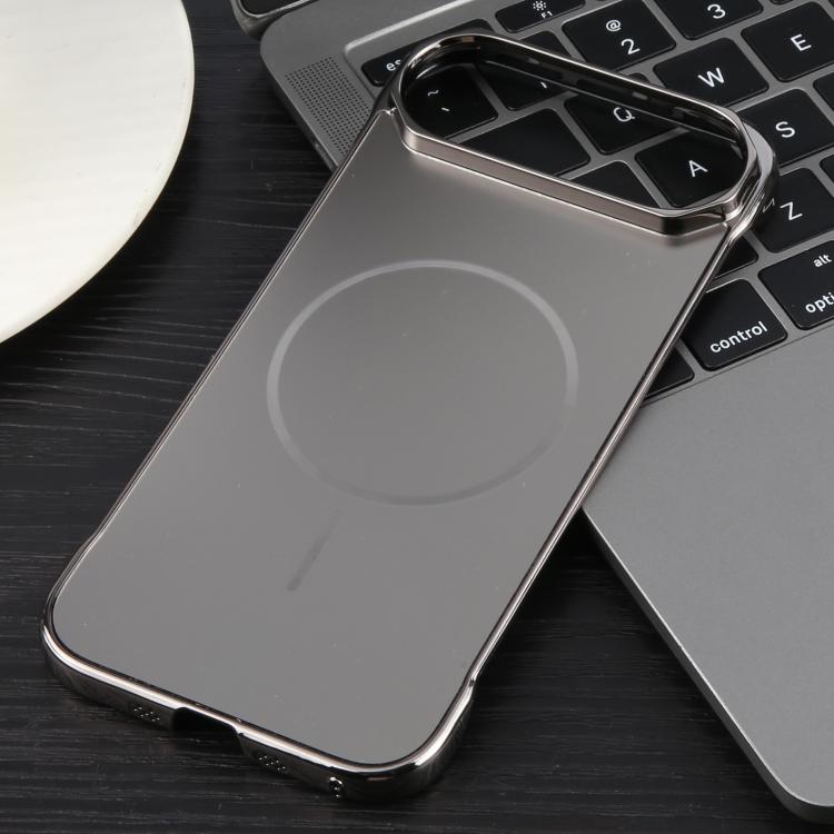 For iPhone 17 Air Electroplating Frameless Frosted Anti-Glare PC MagSafe Phone Case(Titanium Gray) - free shipping - PMC TechLife - Order now!