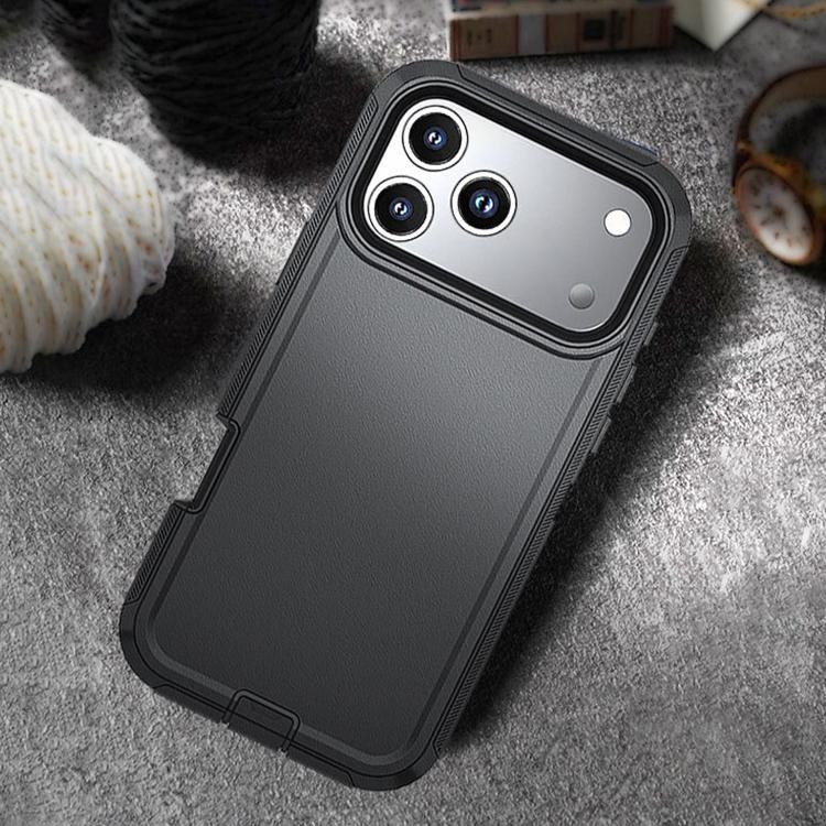 For iPhone 17 Air Kalebol Shockproof PC Hybrid TPU Phone Case with Back Clip(Black) - free shipping - PMC TechLife - Order now!