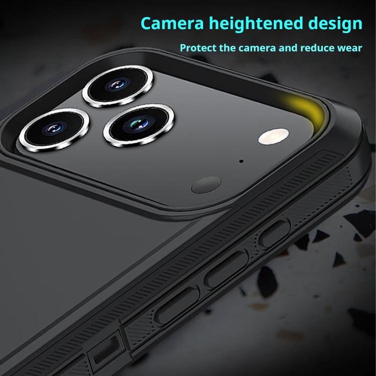 For iPhone 17 Kalebol Shockproof PC Hybrid TPU Phone Case with Back Clip(Black) - free shipping - PMC TechLife - Order now!