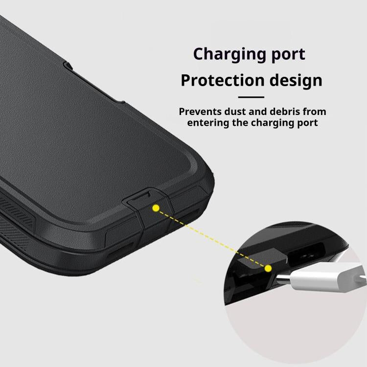For iPhone 17 Pro Max Kalebol Shockproof PC Hybrid TPU Phone Case with Back Clip(Black) - free shipping - PMC TechLife - Order now!