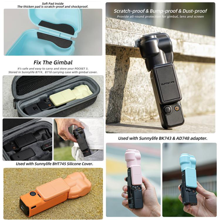 For DJI OSMO Pocket 3 Sunnylife Colorful Gimbal Cover Camera Protector Screen Protective Case(Black) - free shipping - PMC TechLife - Order now!