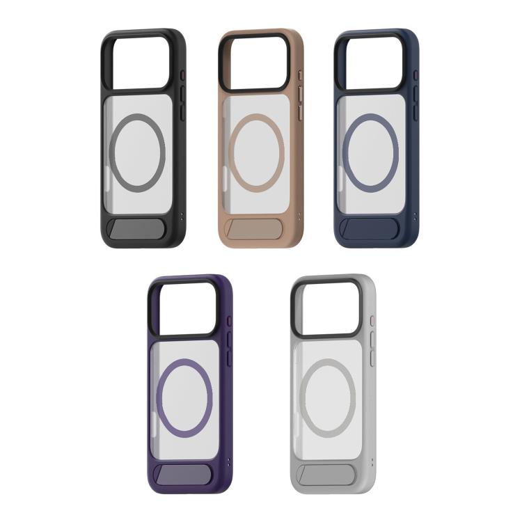 For iPhone 17 Pro Max Kalebol MagSafe Invisible Tilt Holder PC Hybrid TPU Case(Grey White) - iPhone 17 Pro Max Cases by Kalebol | Online Shopping South Africa | PMC TechLife | Buy Now Pay Later Mobicred