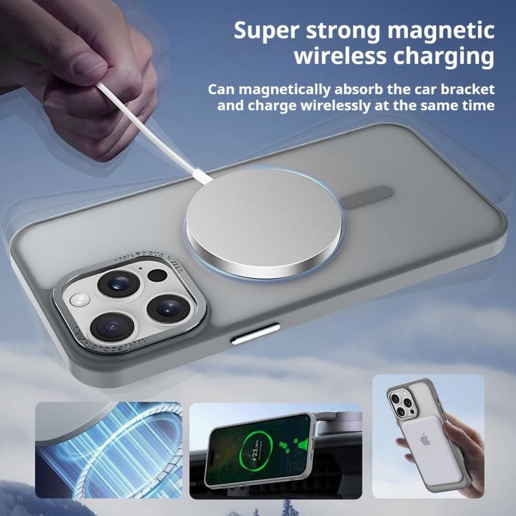 For iPhone 17 Air Kalebol Metal Lens Frame MagSafe Frosted PC Phone Case(Navy Blue) - iPhone 17 Air Cases by Kalebol | Online Shopping South Africa | PMC TechLife | Buy Now Pay Later Mobicred