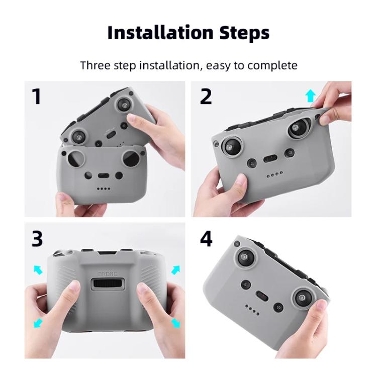 For DJI RC-N2 / RC-N1 BRDRC Remote Control Shockproof Anti-scratch Silicone Case(Grey) - free shipping - PMC TechLife - Order now!