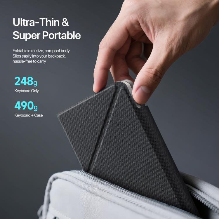 DUX DUCIS OK Fold Series Two-fold Touch Wireless Bluetooth Keyboard Tablet Leather Case(Black) - free shipping - PMC TechLife - Order now!