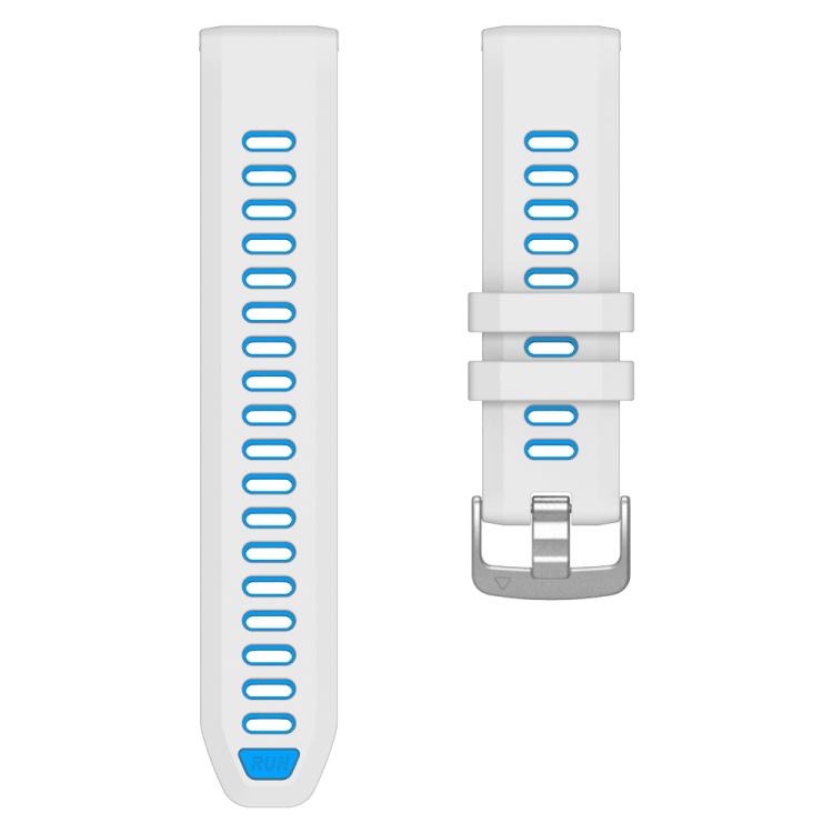 For Garmin Forerunner 970 Two Color Steel Buckle Silicone Watch Band(White Blue) - free shipping - PMC TechLife - Order now!
