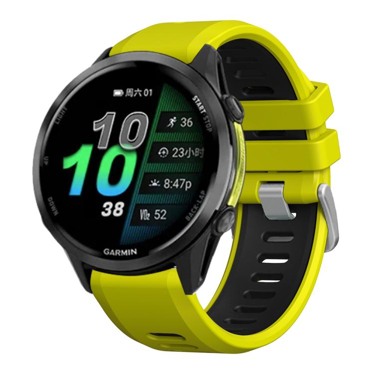 For Garmin Forerunner 970 Two Color Steel Buckle Silicone Watch Band(Lime Black) - free shipping - PMC TechLife - Order now!