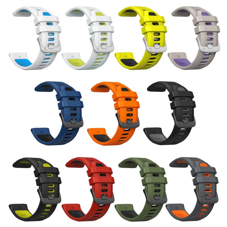 For Garmin Forerunner 970 Two Color Steel Buckle Silicone Watch Band(White Blue) - free shipping - PMC TechLife - Order now!