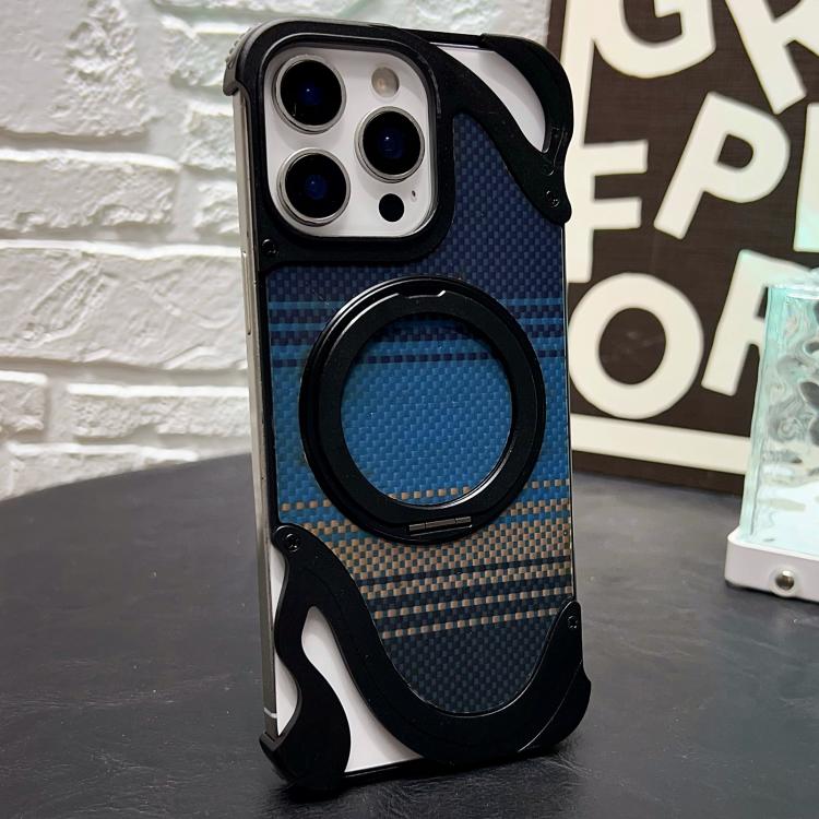 For iPhone 15 Pro Max Metal Frameless 360 Degree Rotation Holder MagSafe Phone Case(Black) - free shipping - PMC TechLife - Order now!