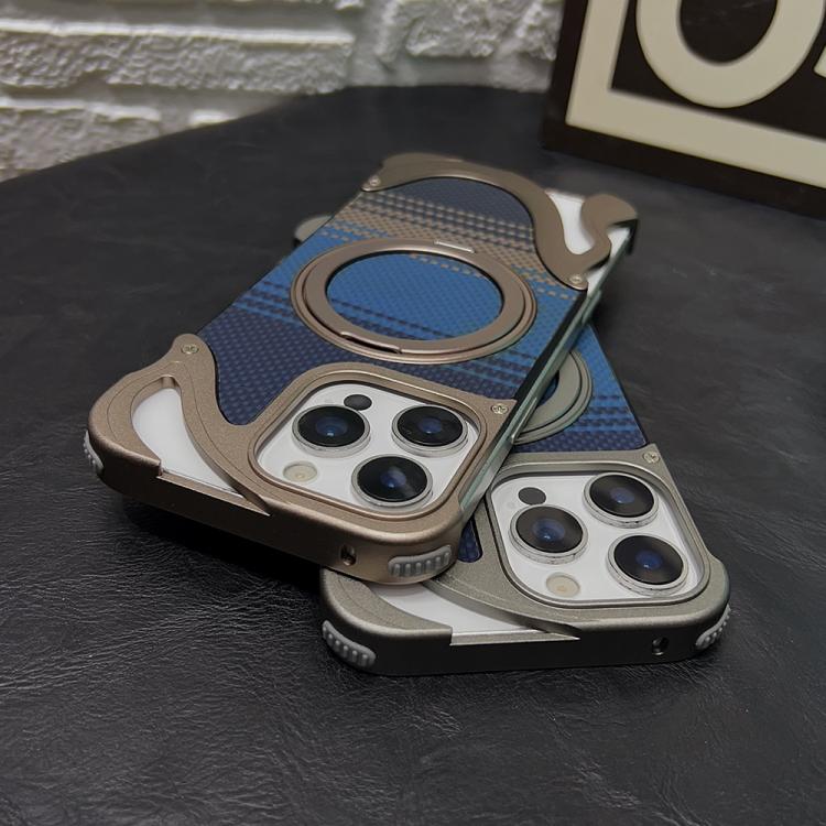 For iPhone 15 Pro Metal Frameless 360 Degree Rotation Holder MagSafe Phone Case(Silver) - free shipping - PMC TechLife - Order now!