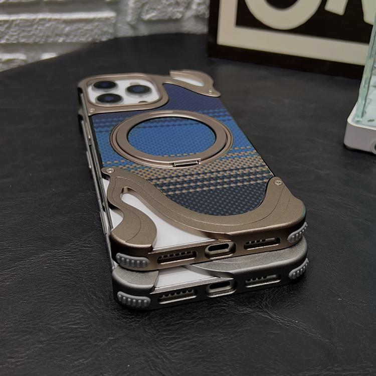 For iPhone 16 Pro Metal Frameless 360 Degree Rotation Holder MagSafe Phone Case(Black) - free shipping - PMC TechLife - Order now!