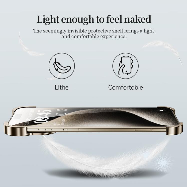 For iPhone 17 Pro Frameless Metal Corner Pad Phone Case with Lens Film(Silver) - free shipping - PMC TechLife - Order now!